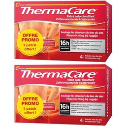 Thermacare - Patch Auto-chauffant - Soulage les douleurs musculaires - Bas du Dos et les hanches - Boîte de 4 pacths dont un offert