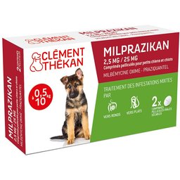 Clement Thekan Milprazikan Traitement Des Vers Plats Et Ronds Chiot 2 Comprimés