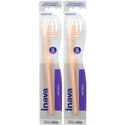 Inava Ortho-X Brosse à dents orthodontique Souple