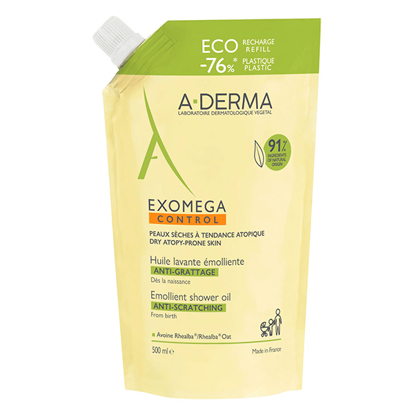 Exomega Control Huile Lavante Émolliente Anti-Grattage Recharge 500ml