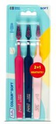 Colour 3 Brosses à Dents Soft dont 1 Offerte - Blister 3 brosses à dents