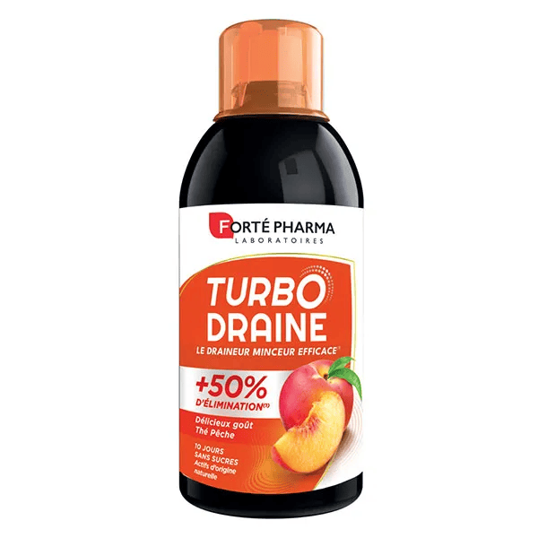 TurboDraine Thé Pêche Draineur Minceur Elimination 500ml
