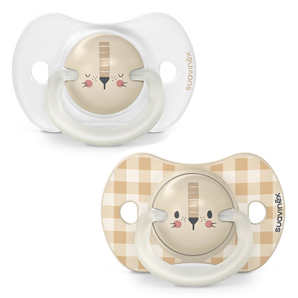Lot de 2 Sucettes Phosphorescentes Sx Pro 0/6 mois Night&Day Lion