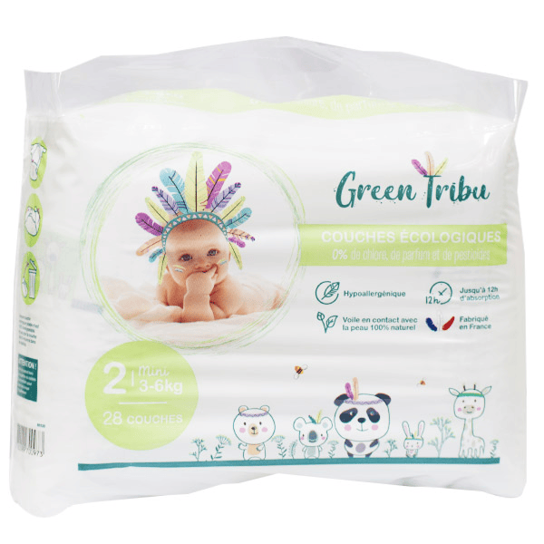 Couches Écologiques Taille 2 3-6 kg 28 Unités