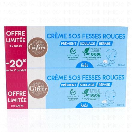SOS crème fesses rouges lot 2x100ml