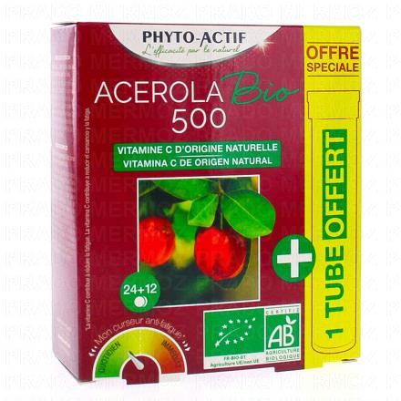 Acerola bio 500 + un tube OFFERT 36 comprimés