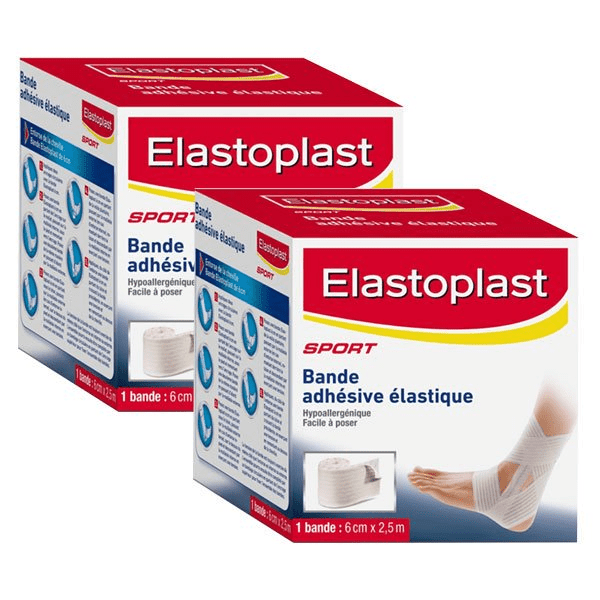 Sport Bande Adhésive Elastique Lot de 2 bandes 6cm x 2,5m