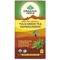 Thé vert Tulsi d'Inde biologique Ashwagandha 25pcs