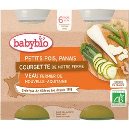 Petits Pois Panais Courgette DE Notre Ferme Veau Fermier DE Nouvelle-Aquitaine dès 6 mois