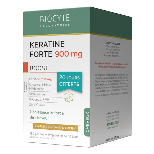 Kératine Forte 900mg Boost Croissance, résistance du cheveu 120 Gélules