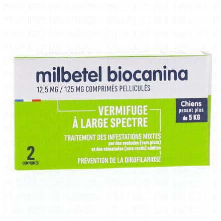 Vermifuge - Milbetel chien comprimés pelliculésx2