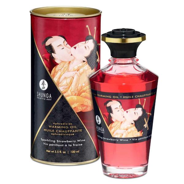 Huile Chauffante Aphrodisiaque Vin pétillant Fraise 100ml