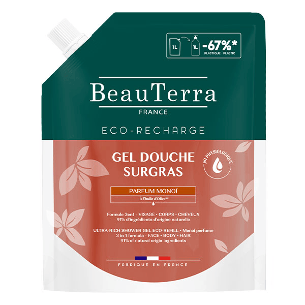 Gel douche surgras Parfum  Monoï Eco-recharge  1L