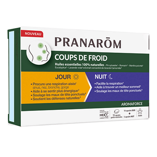 Pranarôm -Aromaforce Coups de froid - Jour/Nuit - 15 capsules