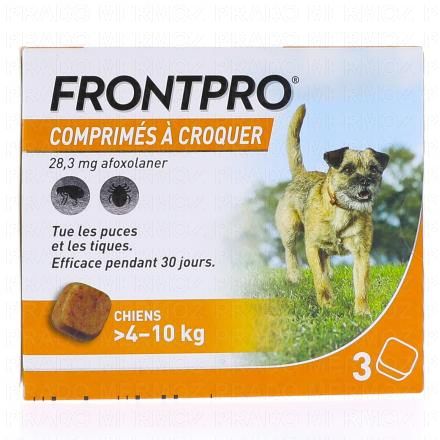 Frontpro - Comprimés Antiparasitaire chiens 4-10kg x3comprimés