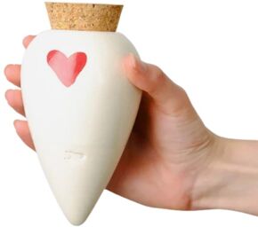 Olla Cœur en terre cuite - Arrosage autonome naturel pour plantes en pot