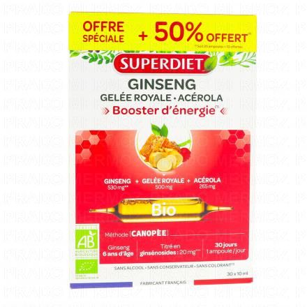 Ginseng Booster d'énergie ampoules 10ml x 30