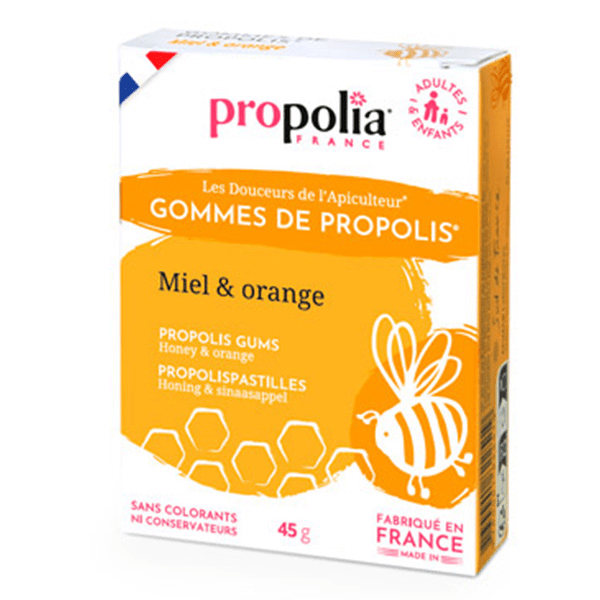 Les Douceurs de l'Apiculteur Gommes de Propolis Miel & Orange 45 unités