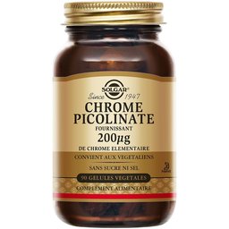 Chrome Picolinate 200 µg - Maintien Glycémie  - Hautement assimilable - 90 gélules végétales