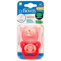 Dr Brown's Silicone Night Soother Prevent 6-12M 2uts