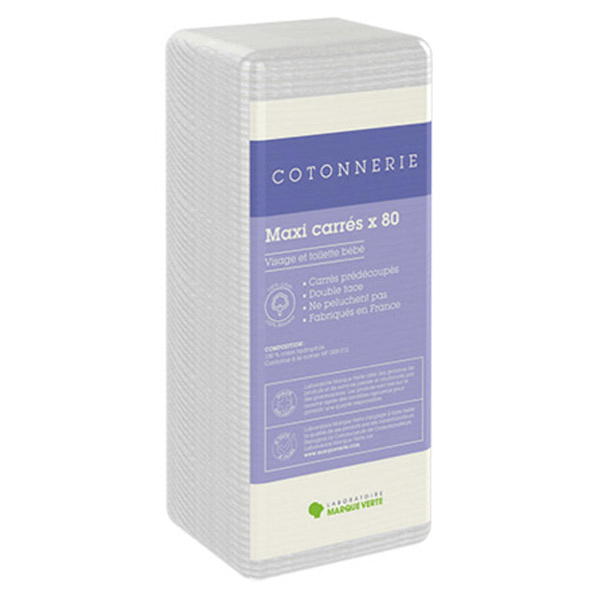 Maxi Carrés Coton 80 unités