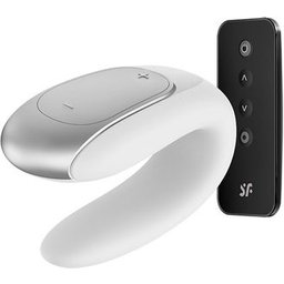 Double Fun Vibromasseur Couple White Bluetooth App 1pc