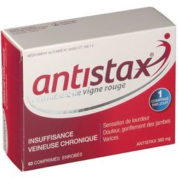 360 mg insuffisance veineuse chronique, jambes lourdes - vigne rouge - boite 60 comprimés