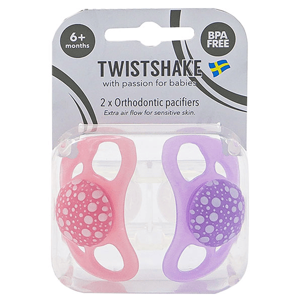 Sucette Orthodontique Violet/ Rose +6m Lot de 2
