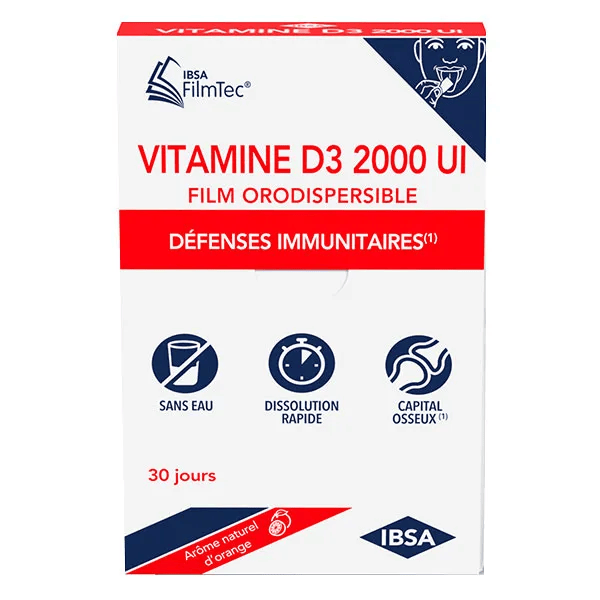 Vitamine D3 2000UI 30 films orodispersibles