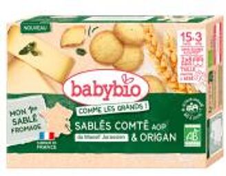 Sablés Origan & Comté de 15 Mois à 3 Ans Bio 16 Sablés - Boîte 2 sachets de 8 sablés
