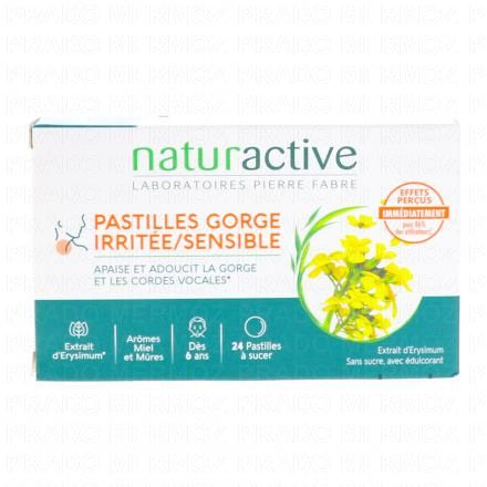 Pastilles gorge irritée/sensible arômes Miel et Mûre sans sucre boîte de 24 pastilles