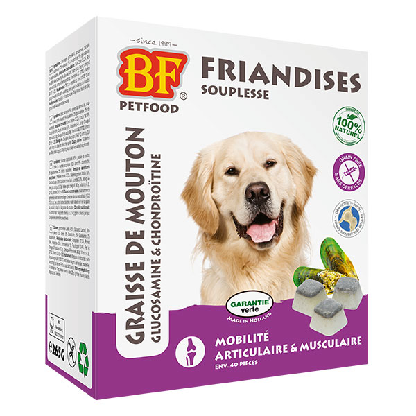 BF Petfood Bonbons Souplesse Articulations et Muscles pour chien, 40 pièces