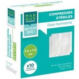 Marque Conseil Compresse Stérile Gaze 7,5x7,5cm 25uts