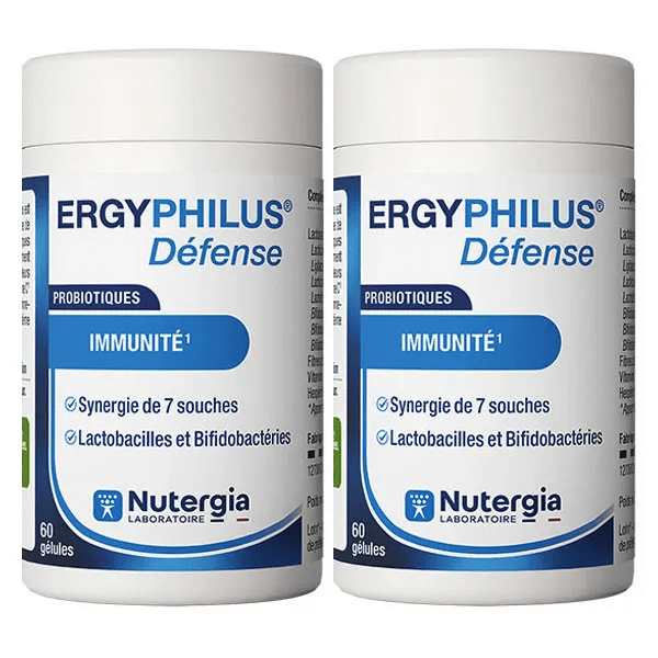 Ergyphilus® Défense Probiotiques Immunité Lot de 2 x 60 gélules