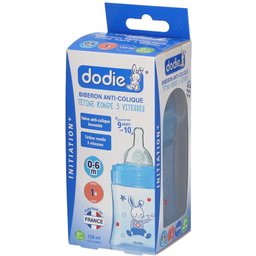 Dodie® Initiation+ biberon 150 ml avec tétine débit 1 bleu
