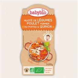 Bols Menu Légumes Poulet Fermier Quinoa Bio dès 12 mois 2 x 200g
