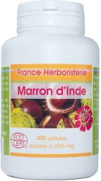 GELULES MARRON D''INDE 200 gélules dosées à 200 mg.