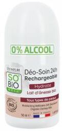 Déo-Soin 24H Lait d'Ânesse Roll-On Biologique 50 ML - Flacon-Bille 50 ml