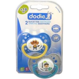 Sucette Anatomique Silicone Duo Cowboy et Chevalier +18mois