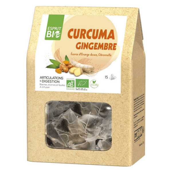 Curcuma Gingembre Bio, 15 sachets