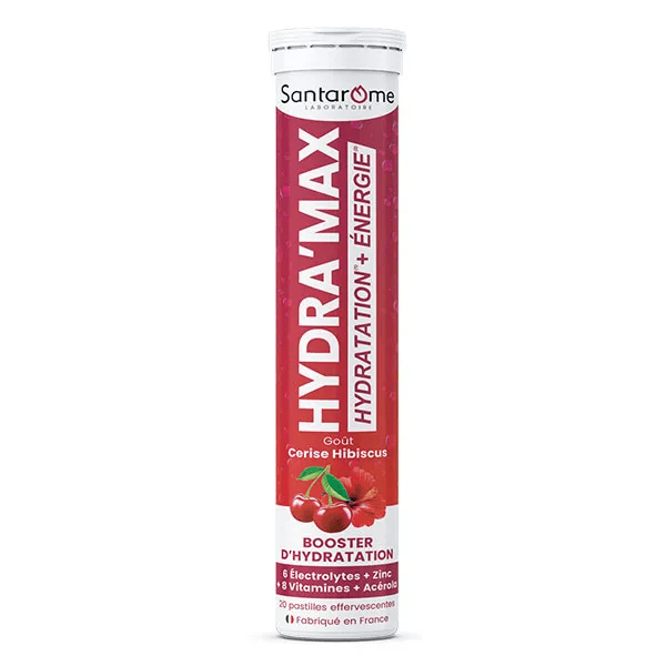 Santarome Hydra'Max Menthe Citron Hydratation et Energie 20 pastilles