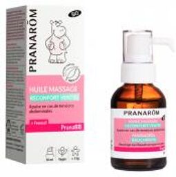 Pranarôm Pranabb Huile de Massage Confort Digestif Apaise en Cas de Tensions Abdominales Fenouil Bio 30 ml - Flacon-Pompe 30 ml