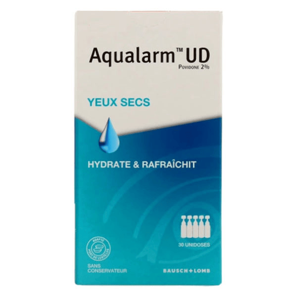 Aqualarm Unidose Povidone 2% pour Yeux Secs et Inconforts 30 x 0,6ml