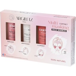Trio masques d'Argile (blanche, rouge, rose)