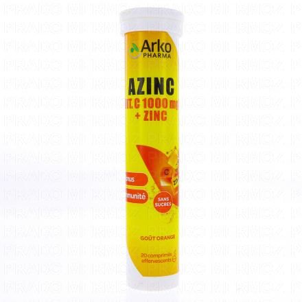 Azinc - Vitamine C 1000mg + Zinc x20 Comprimés Effervescents