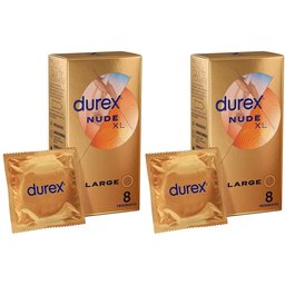 Durex Préservatifs Nude XL - 8 Préservatifs Fins et Extra Larges