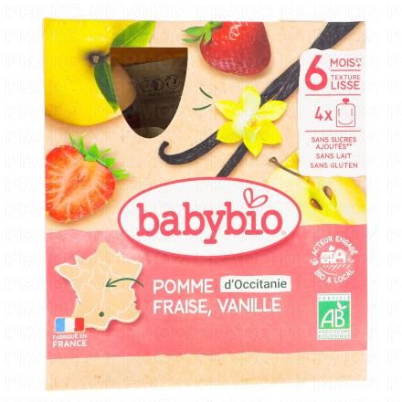 Fruits - Gourde pomme, fraise, vanille dès 6 mois 4x90g