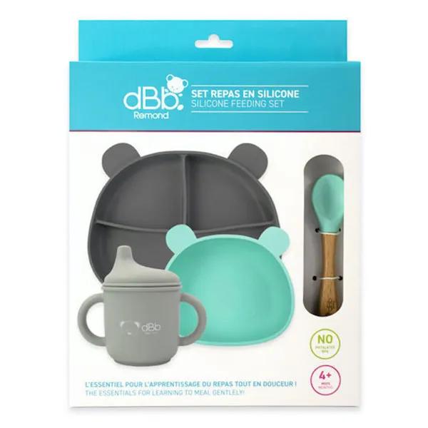 Set Repas Bébé en silicone Coffret Repas 1er âge 4 pièces