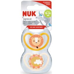 Sucette Silicone Space 18-36M Lion 2 uts