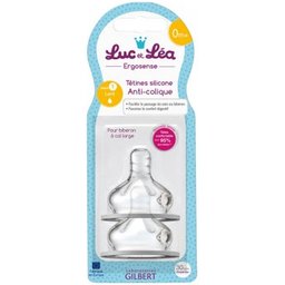 Luc Et Léa Ergosense Tétines Silicone Anti-Colique 0m+ 2 Unités